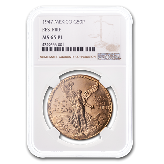 1947 Mexico Gold 50 Pesos MS-65 PL NGC 1947 Mexico Gold 50 Pesos MS-65 PL NGC
